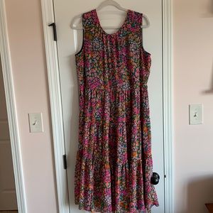 J. Crew Tiered Midi Dress size L